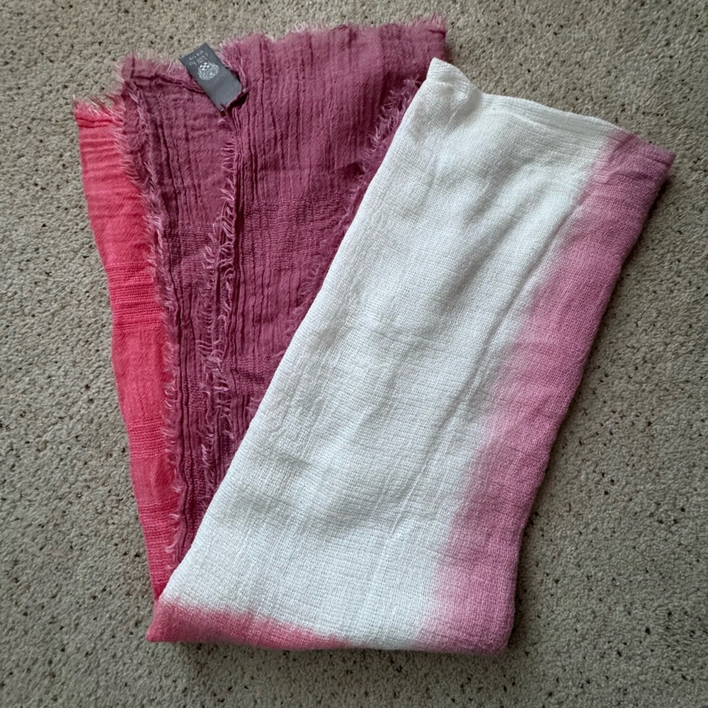 Elegant Pink and White Scarf